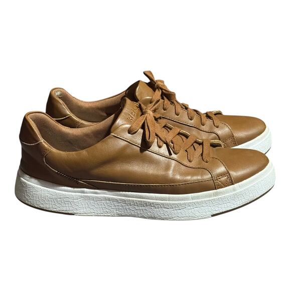 KIZIK Other - Kizik Hands-Free Slip-On Leather Sneakers Men's 11 Brown White Casual Comfort